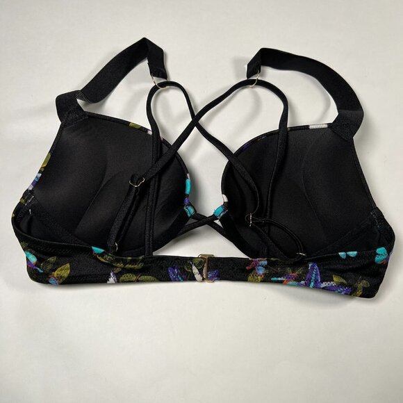 Victoria Secret 36D Bombshell Push Up Bikini Top Butterfly Print Shine Strap - Picture 3 of 10